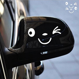 xo94 reflectante linda sonrisa coche pegatina retrovisor coche de dibujos animados cara de ojos sonriente.