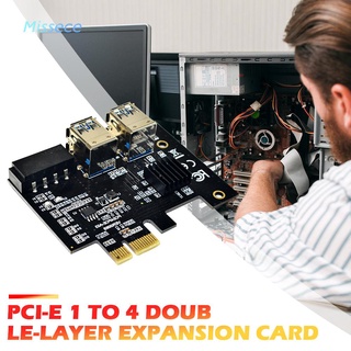 Missece PCIe a PCIe adaptador 1x a 16x 1 a 4 USB minería tarjeta elevadora Molex 4 pines