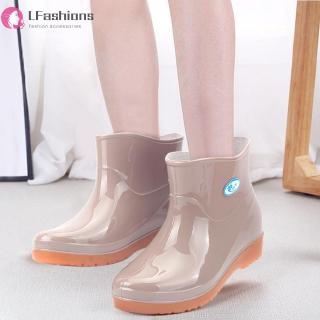 las mujeres antideslizantes verano pvc botas de lluvia impermeable bajo tubo zapatos