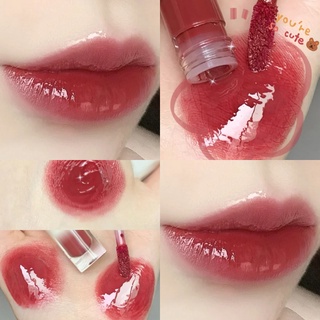 [2 sólo 9,9 yuanes] Espejo brillo de agua esmalte de labios lápiz labial de terciopelo femenino mate mate de larga duración brillo de labios de estudiante blanco