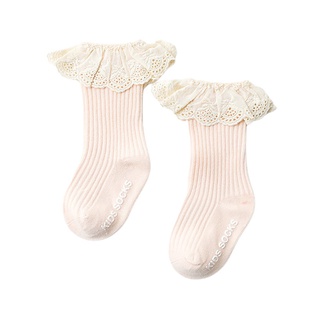 Calcetines antideslizantes de encaje para niños/calcetines medianos para niñas/calcetines de algodón para bebés