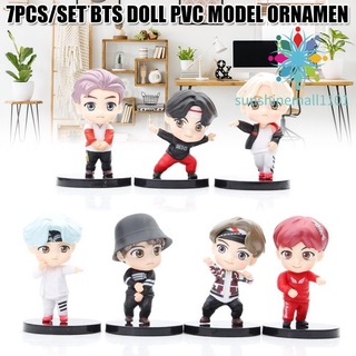 7 unids/Set BTS Tiny TAN Mini figura Bangtan Boys grupos BTS Anime figura de juguete grupo de regalo ídolo muñeca modelo de PVC