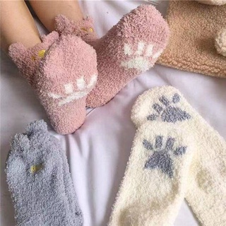 Las mujeres medias de Coral polar calcetines para las mujeres tiub calcetines de las mujeres de verano cálido grueso grueso de silicona calcetines de casa calcetines (6)