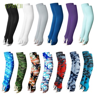 EPMEII Exposed thumb Arm Cover Warmer Outdoor Sport Arm Sleeves New Summer Cooling Running Sportswear Basketball Sun Protection
