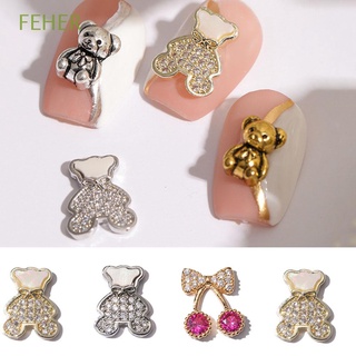 FEHER Luxury 3D Nail Art Decorations Shiny Nail Sticking Drill DIY Ornaments Japanese Style Cherry Manicure Accessories Bear Retro Nail Art Jewelry