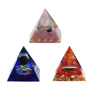 Generador De Energía De Cristal Orgone Pirámide Espiritual Curación Orgonita Gema Piedra
