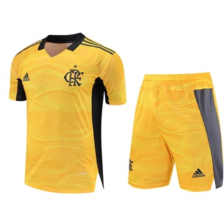 21-22 Flamengo manga corta amarillo fútbol portero traje de alta calidad ropa de fútbol S-2XL