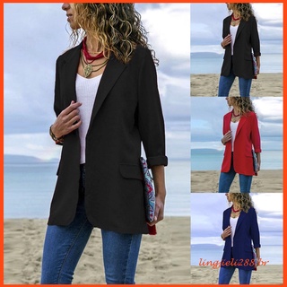 Sudaderas de Manga larga para mujer/chaquetas de color sólido para mujer/chaquetas Lingjieli288/abrigo de color sólidoBr
