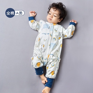 Spring and autumn baby sleeping bag double-layer pure cotton baby leg sleeping bag kindergarten children's air-conditioned room anti-kick quilt