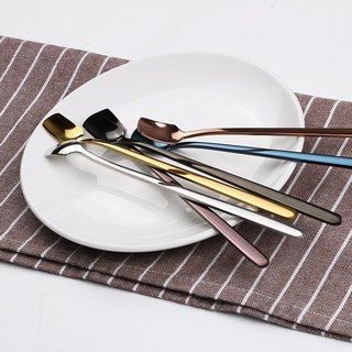 cuchara de acero inoxidable con forma cuadrada/cuchara/cuchara de té de hielo/postres/cucharas vajilla (9)