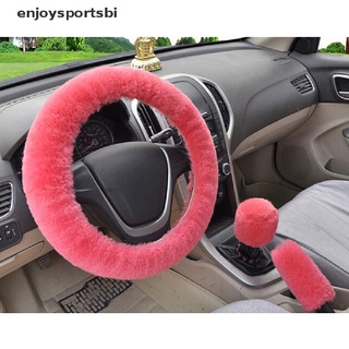[enjoysportsbi] 3 unids/set invierno rosa suave cálida felpa coche volante cubierta de freno de mano cubre [caliente]