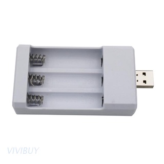 VIVI Cargador De Batería USB De 3 Ranuras AA/AAA 1.2V Portátil Ni-Cd Recargable (1)