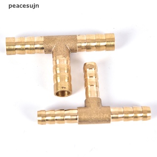 【jn】 1pc 6~16mm Brass T Piece 3 Way Fuel Hose Connector For Compressed Air Oil Gas Pipe .