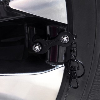 4 tapas de válvula de neumático de coche para Peugeot 5008 4008 308 208 207 Auto rueda decoración llavero accesorios (9)