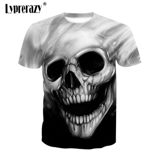 negro impresión 3d cráneo camiseta de los hombres t-shirt verano camiseta camisetas divertido streatwear camiseta de manga corta tee tops