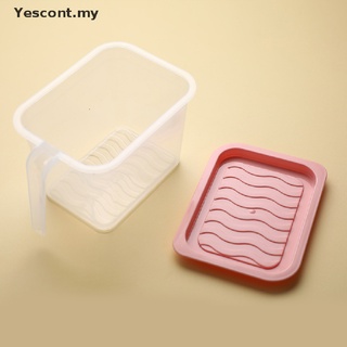 [nuevo] Organizador de refrigerador recipiente de alimentos con tapa mango de plástico fresco caja de mantenimiento [Yescont]