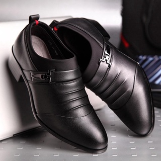 Zapatos De Cuero Para Hombre De Moda Puntiagudo Del Dedo Pie Formal Boda Negro Blanco Oxford