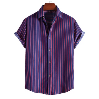 camisa de verano de los hombres de rayas streetwear slim casual stand tops moda alta calidad ropa corta 2021 simple negocios casual ropa formal blusas (1)