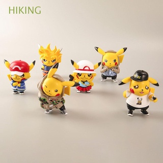 Senderismo Pokemon Pikachu muñeca juguetes miniaturas juguete figuras modelo juguetes Pikachu figuras de acción Pokemon figuras de acción