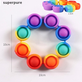 [puro] pulsera pop fidget reliver juguetes de estrés arco iris push it bubble juguetes antiestrés.