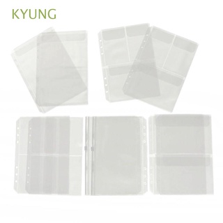 KYUNG PVC Pouch Binder Pockets Diary Coil Ring Binder Zipper Folders Loose Leaf Bags Document Filing Bags Waterproof with Flap A5 A6 Size Ticket Card Organizer Bag Sticker Storage Bag Notebook Binder