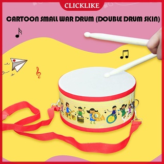(clicklike) niño patrón de dibujos animados de madera tambor de percusión instrumento de juguete con palos de tambor
