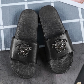 Versace zapatos de los hombres de los hombres zapatillas de negocios cómodas zapatillas zapatos de casa 39-46 (1)