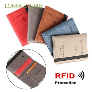 LONNGZHUAN Portable Passport Holder Leather RFID Wallet Passport Bag Credit Card Holder Document Package Ultra-thin Multi-function Travel Cover Case/Multicolor
