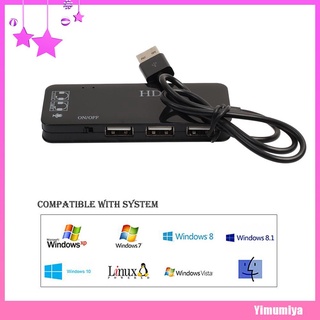 (Yimumiya) 3 puertos USB2.0 Hub con tarjeta de sonido externa auriculares adaptador de micrófono