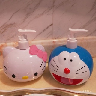 GUAN🔥Venta al contado🔥hello kitty botella cosmética champú gel de ducha bomba botella dispensador de jabón baño almacenamiento portátil