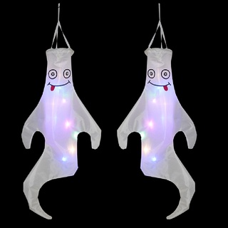 [iffarmers] Halloween fantasma Windsock luz LED colgante fantasma fantasma FlagProps decoraciones MY
