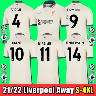 Camiseta de visitante del Liverpool 2021-2022 Tamaño: S-4XL Camiseta de fútbol 21/22 de manga corta para hombre