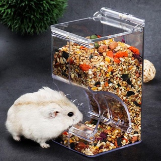 ianduy Hamster Rabbit Hedgehog Food Dispenser Acrylic Clear Automatic Feeder Pet Supply