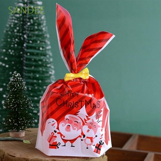 SANDEE 50pcs Biscuit Bags Cute Christmas Decoration Christmas Candy Bags EVA Elk for Cookie Safe Festive Supplies Xmas Candy Pouches