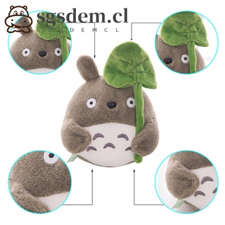Totoro peluche peluche suave animales de peluche Anime de dibujos animados hoja de loto Totoro almohada cojín niños regalo de navidad (6)