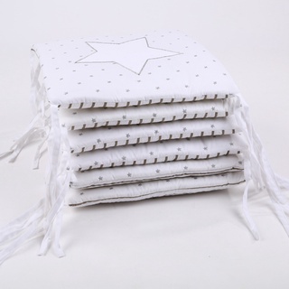 arca 6 piezas de diseño de estrellas para cama de bebé espesar parachoques cuna alrededor de cojín protector de cuna almohadas recién nacidos decoración de la habitación (4)