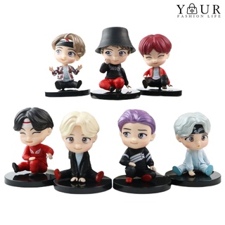7pcs coreano bts pop-up tienda miembros hechos a mano adornos de mesa sentado muñecas regalo