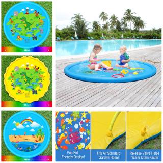 170 cm de diámetro de verano al aire libre juguetes de agua vadear piscina splash pad para niños pequeños bebé, juego de agua exterior estera