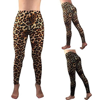leggings de yoga elástico para mujer/fitness/gimnasio/deportes leopar/pantalones activos