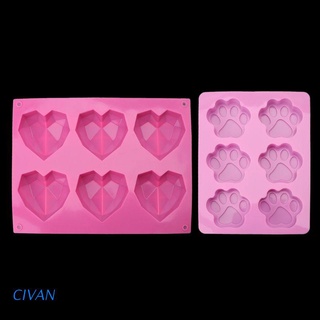 civan 3d diamond love moldes de silicona en forma de corazón para hornear pasteles de gasa mousse