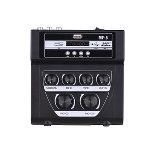 Mf-8 Mini Karaoke mezclador de sonido estéreo Echo mezcladores Dual micrófono entradas soporte BT grabación MP3 para amplificador de PC