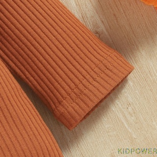 Kprq-Baby mameluco conjunto, manga larga cuello redondo acanalado mameluco correa de hombro falda impreso Bowknot diadema (6)
