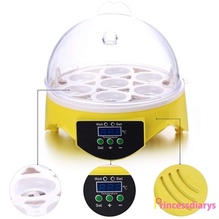 (PrincessDiarys) Mini incubadora de 7 huevos incubadora de aves de corral Brooder Digital Control de temperatura