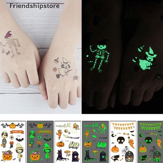 【Friendshipstore】 Halloween Luminous Temporary Tattoo Tombstone Fake Glowings Tattoo Sticker CL