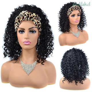 khalilah lady corto afro rizado pelucas naturales pelo rizado esponjoso turbante pelucas mujeres con flequillo vinculado headwrap puff cordón sintético envoltura pelucas