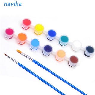 Nav - juego de pintura acrílica de 12 colores, 5 ml/caja, pigmento, con gancho, línea de bolígrafo, pincel de dibujo