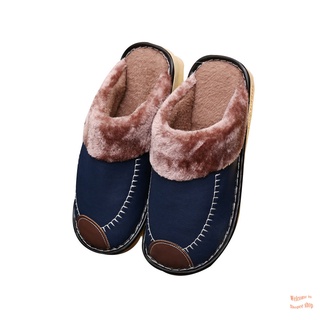 invierno unisex cuero de la pu caliente zapatillas de felpa zapatos antideslizantes casa interior zapatilla de las mujeres de los hombres (1)