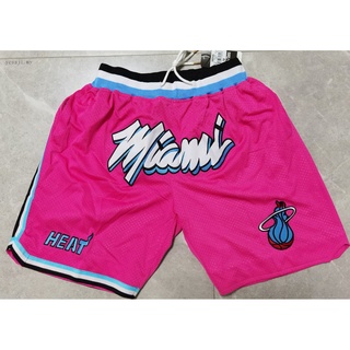pocket available new NBA men's Miami Heat MIAMI Jimmy Butler Dwyane Wade Large embroidery logo pink basketball shorts pants (1)