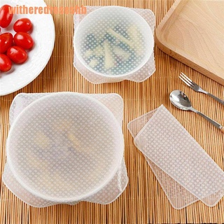 (witheredroseshb) 4Pcs Stretch Reusable Food Storage Wrap Silicone Bowl Cover Seal Fresh Lids Film (1)