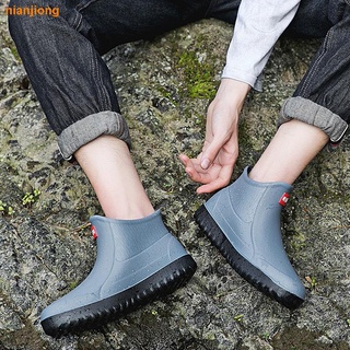 ✆ Gruesa Resistente Al Desgaste Botas De Lluvia De Los Hombres Impermeable De Moda Zapatos De Agua Tubo Corto Kit De Corte Bajo